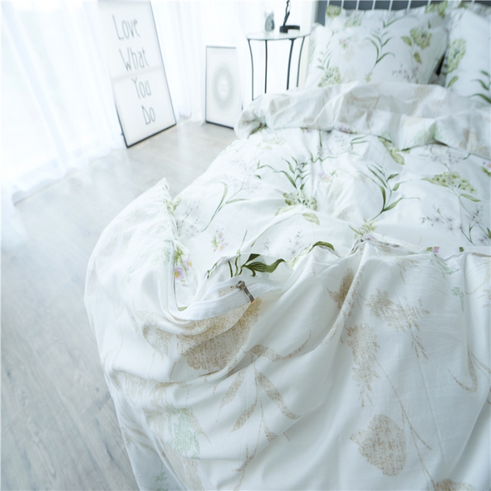 91家纺网 家纺一手货源 找家纺 棉眠 13372全棉四件套床单款梦境花铃