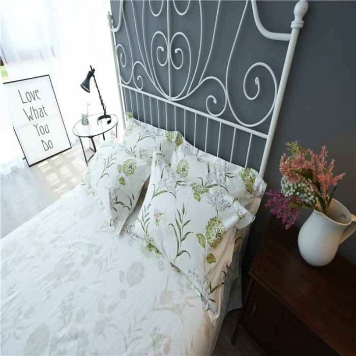 91家纺网 家纺一手货源 找家纺 棉眠 13372全棉四件套床单款梦境花铃