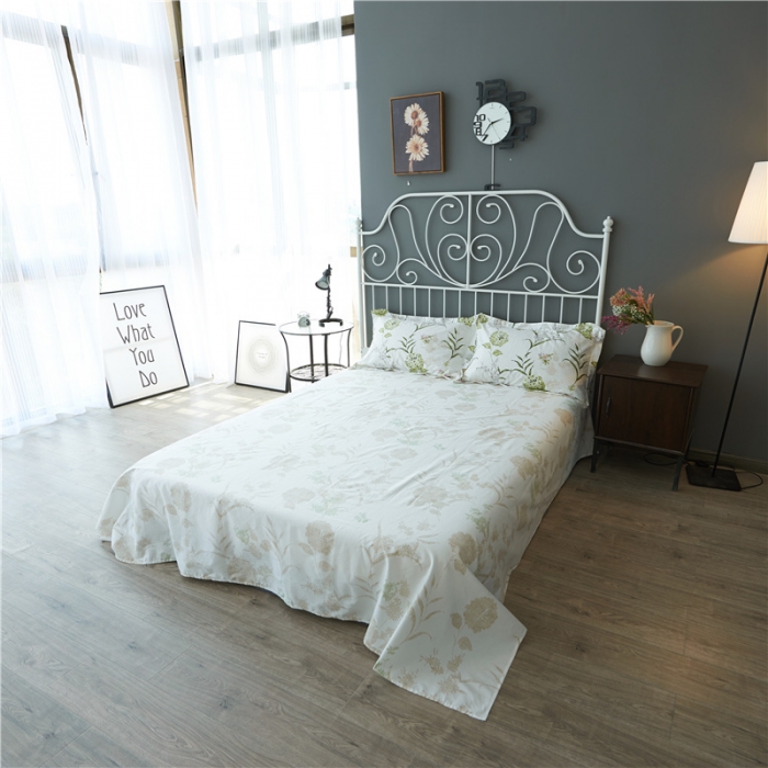 91家纺网 家纺一手货源 找家纺 棉眠 13372全棉四件套床单款梦境花铃