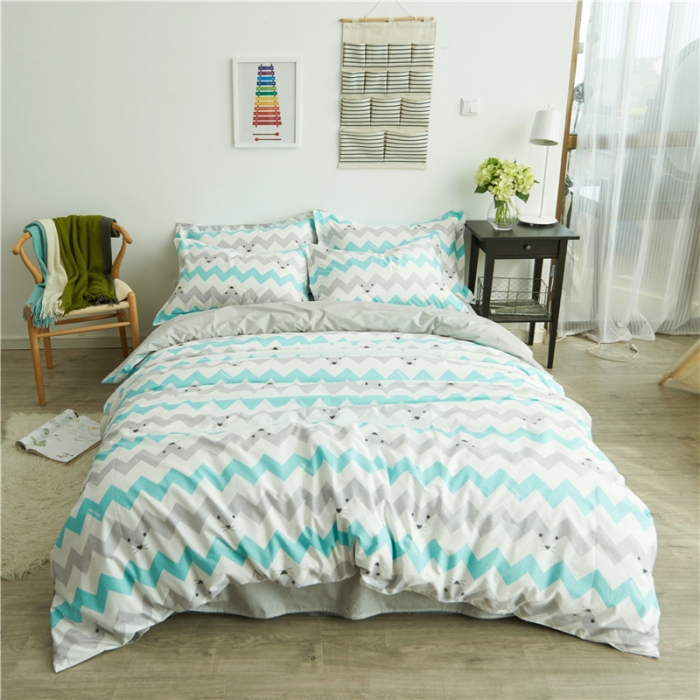 91家纺网 家纺一手货源 找家纺 棉眠 13372全棉四件套床单款奶酪水手