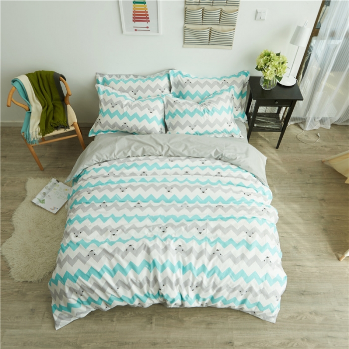 91家纺网 家纺一手货源 找家纺 棉眠 13372全棉四件套床单款奶酪水手