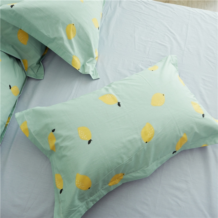 91家纺网 家纺一手货源 找家纺 棉眠 13372全棉四件套床单款柠檬很萌