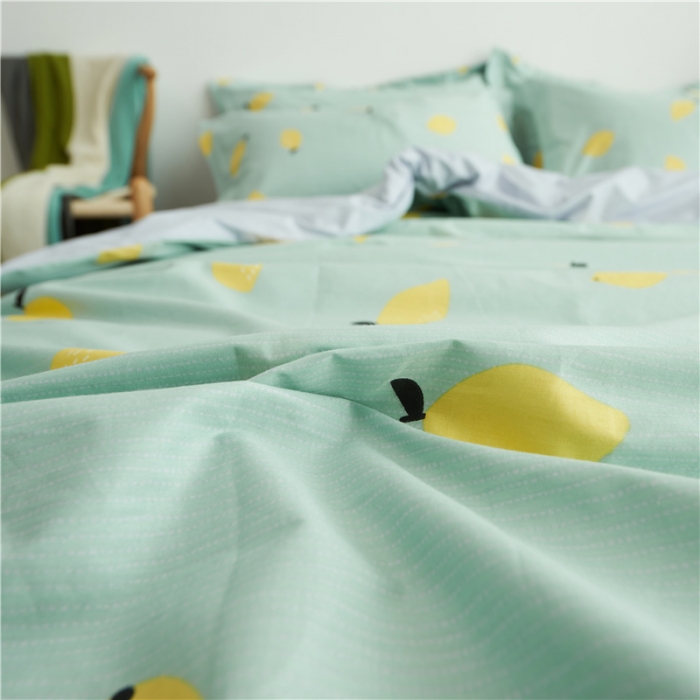 91家纺网 家纺一手货源 找家纺 棉眠 13372全棉四件套床单款柠檬很萌