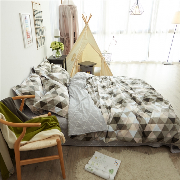 91家纺网 家纺一手货源 找家纺 棉眠 13372全棉四件套床单款苏格兰曲