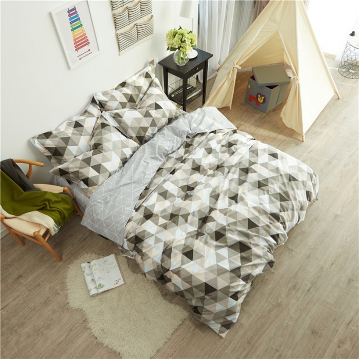 91家纺网 家纺一手货源 找家纺 棉眠 13372全棉四件套床单款苏格兰曲