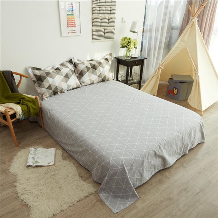 91家纺网 家纺一手货源 找家纺 棉眠 13372全棉四件套床单款苏格兰曲