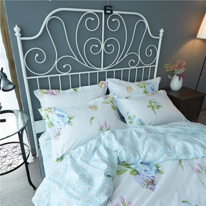 91家纺网 家纺一手货源 找家纺 棉眠 13372全棉四件套床单款甜美花季甜美花季