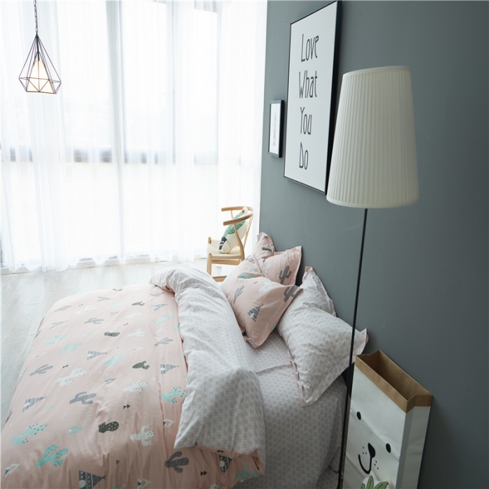 91家纺网 家纺一手货源 找家纺 棉眠 13372全棉四件套床单款阳光梦想