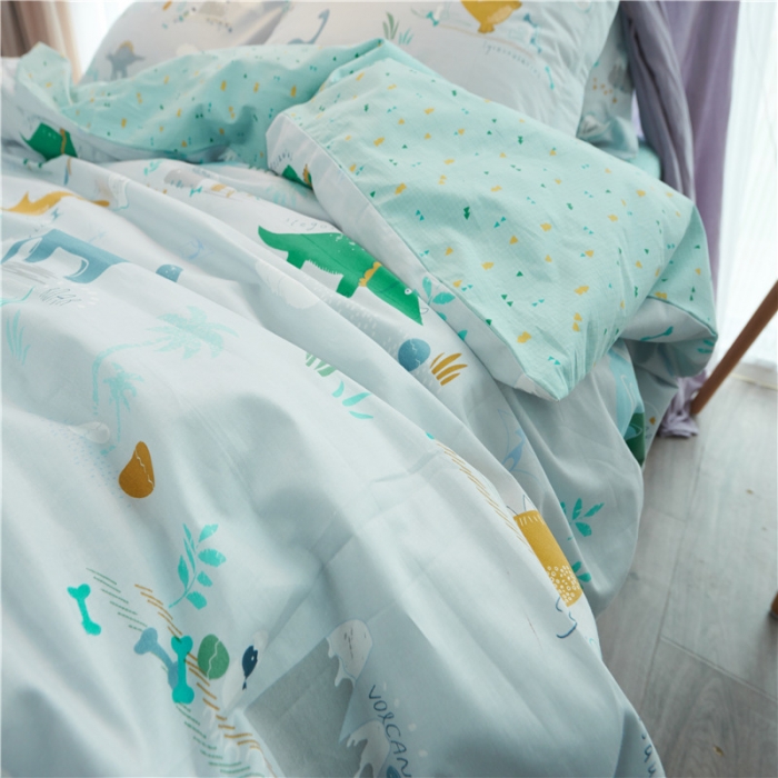 91家纺网 家纺一手货源 找家纺 棉眠 13372全棉四件套床单款侏罗纪公园