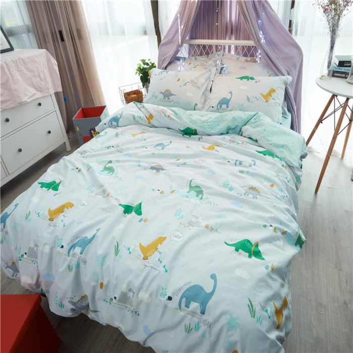 91家纺网 家纺一手货源 找家纺 棉眠 13372全棉四件套床单款侏罗纪公园