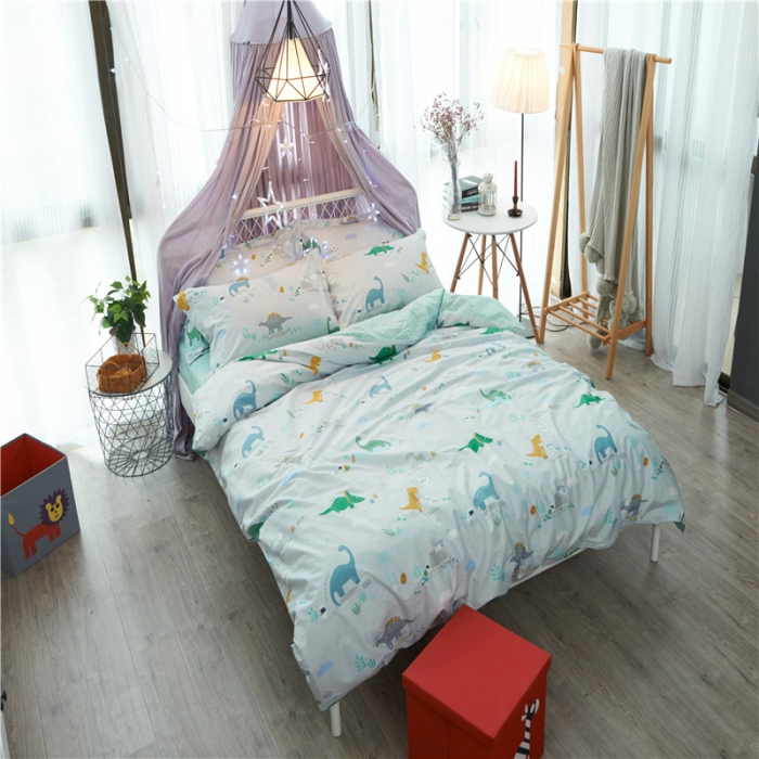 91家纺网 家纺一手货源 找家纺 棉眠 13372全棉四件套床单款侏罗纪公园