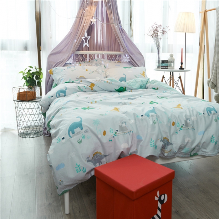 91家纺网 家纺一手货源 找家纺 棉眠 13372全棉四件套床单款侏罗纪公园
