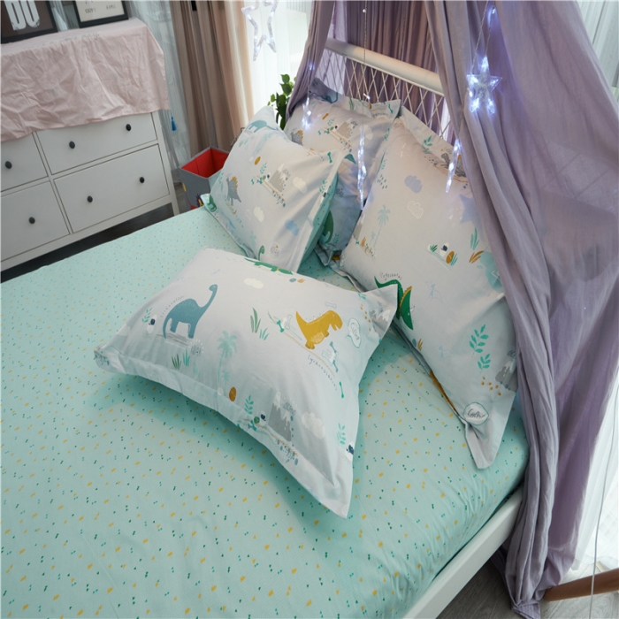 91家纺网 家纺一手货源 找家纺 棉眠 13372全棉四件套床单款侏罗纪公园