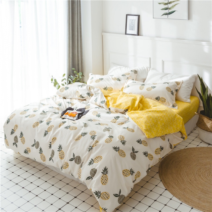 91家纺网 家纺一手货源 找家纺 棉眠 童话13372系列四件套床单款大菠萝