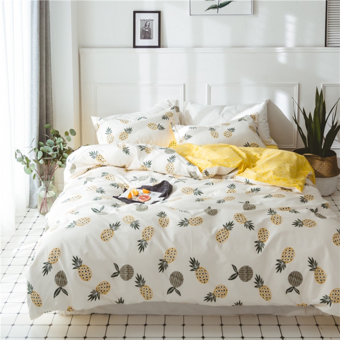 91家纺网 家纺一手货源 找家纺 棉眠 童话13372系列四件套床单款大菠萝