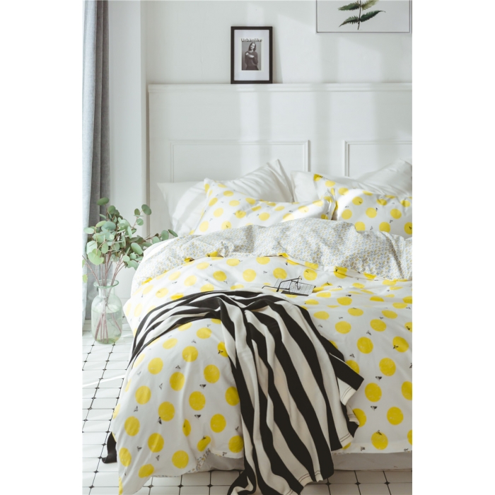 91家纺网 家纺一手货源 找家纺 棉眠 童话13372系列四件套床单款柠檬黄