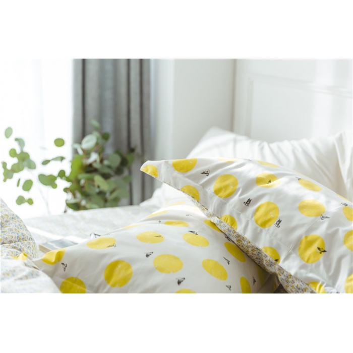 91家纺网 家纺一手货源 找家纺 棉眠 童话13372系列四件套床单款柠檬黄