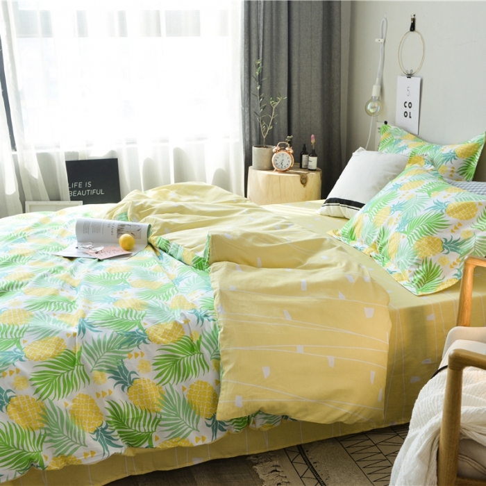 91家纺网 家纺一手货源 找家纺 棉眠 2018夏季新品四件套 安然-黄