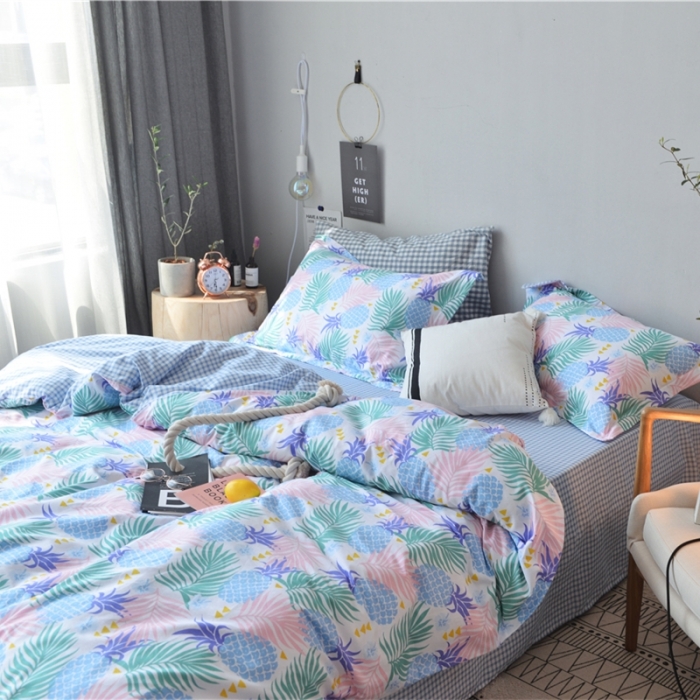 91家纺网 家纺一手货源 找家纺 棉眠 2018夏季新品四件套 安然-紫