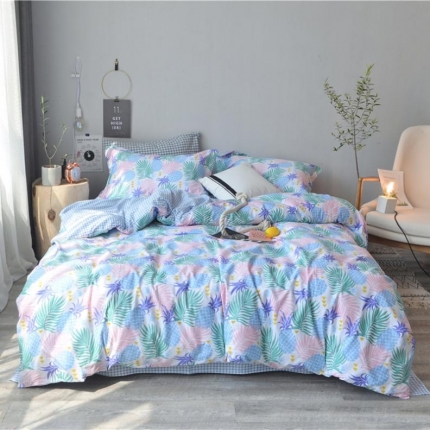 91家纺网 家纺一手货源 找家纺 棉眠 2018夏季新品四件套 安然-紫