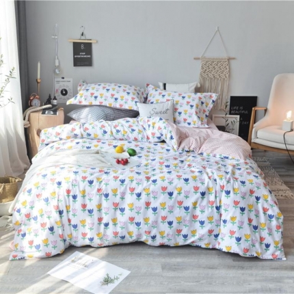 棉眠 2018夏季新品四件套 春田花花