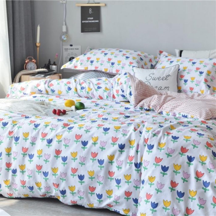 91家纺网 家纺一手货源 找家纺 棉眠 2018夏季新品四件套 春田花花