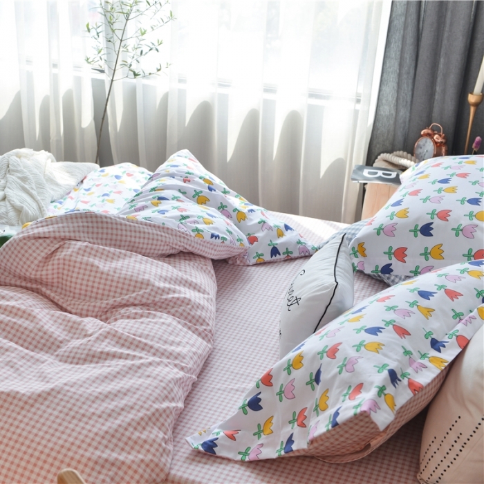 91家纺网 家纺一手货源 找家纺 棉眠 2018夏季新品四件套 春田花花