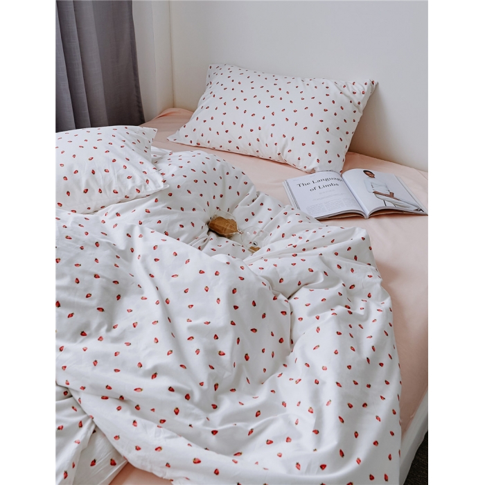 91家纺网 家纺一手货源 找家纺 棉眠 全棉极简风系列四件套床单款 点点