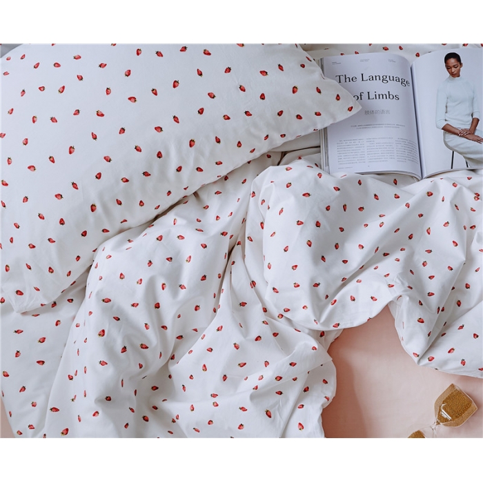 91家纺网 家纺一手货源 找家纺 棉眠 全棉极简风系列四件套床单款 点点