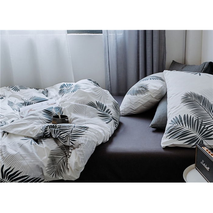 91家纺网 家纺一手货源 找家纺 棉眠 全棉极简风系列四件套床单款 芦笙