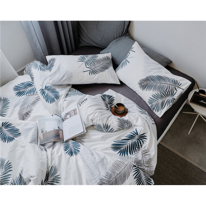 91家纺网 家纺一手货源 找家纺 棉眠 全棉极简风系列四件套床单款 芦笙