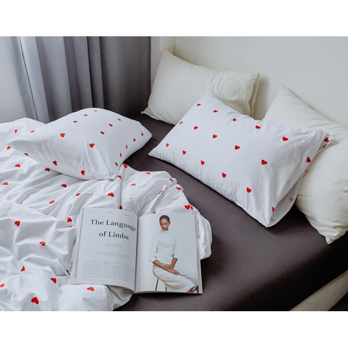 91家纺网 家纺一手货源 找家纺 棉眠 全棉极简风系列四件套床单款 一见倾心