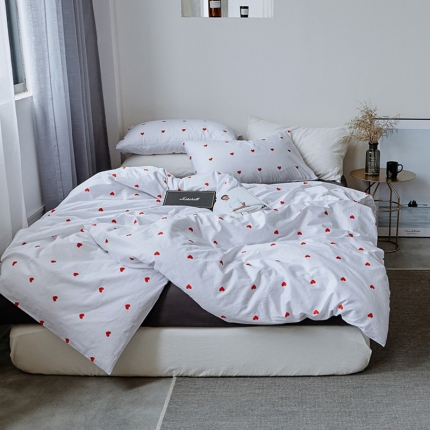 棉眠 全棉极简风系列四件套床单款 一见倾心