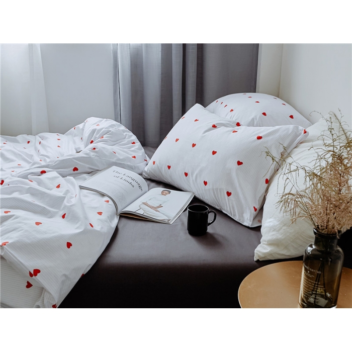 91家纺网 家纺一手货源 找家纺 棉眠 全棉极简风系列四件套床单款 一见倾心