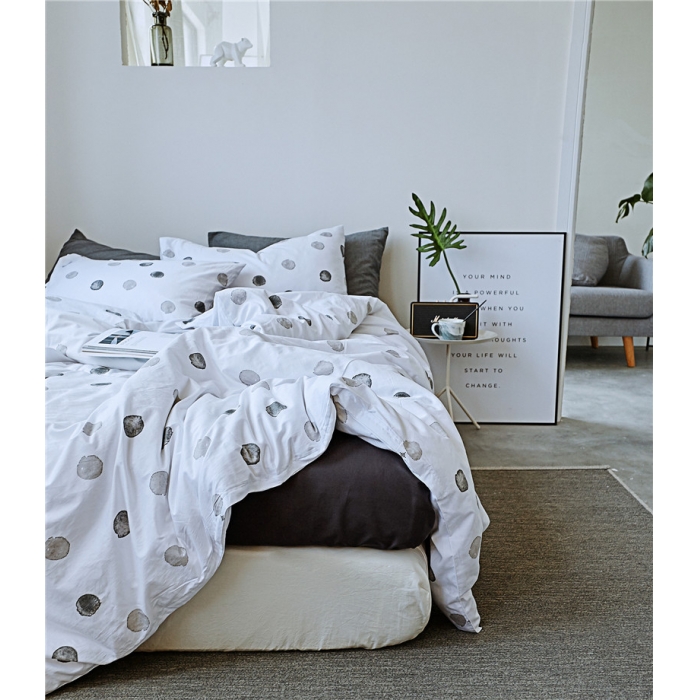 91家纺网 家纺一手货源 找家纺 棉眠 全棉极简风系列四件套床单款 元歌