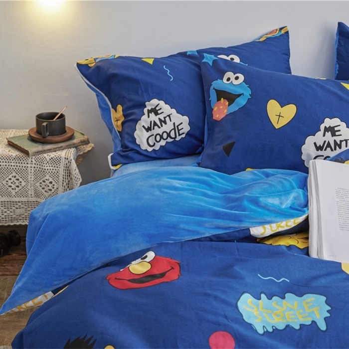 91家纺网 家纺一手货源 找家纺 棉眠  2018新款棉眠棉加绒四件套 艾萌