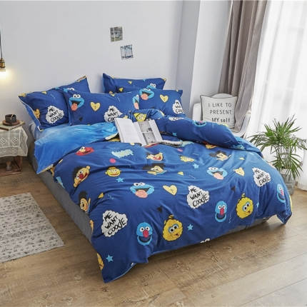 91家纺网 家纺一手货源 找家纺 棉眠  2018新款棉眠棉加绒四件套 艾萌