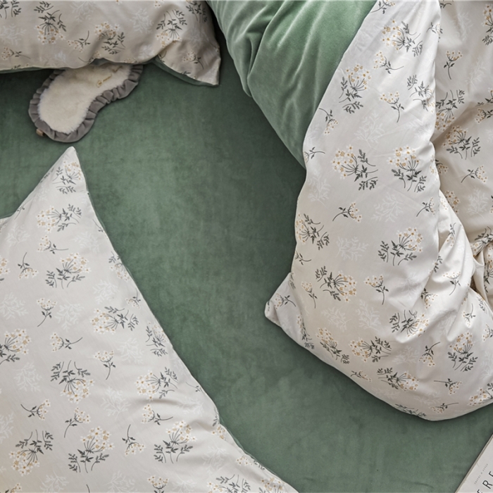 91家纺网 家纺一手货源 找家纺 棉眠  2018新款棉眠棉加绒四件套 妃子笑