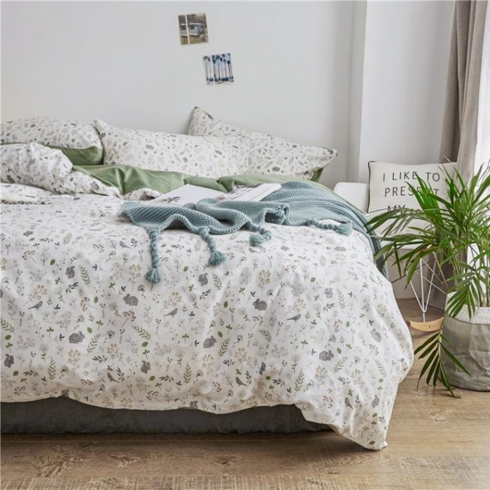 91家纺网 家纺一手货源 找家纺 棉眠  2018新款棉眠棉加绒四件套 绿野仙踪