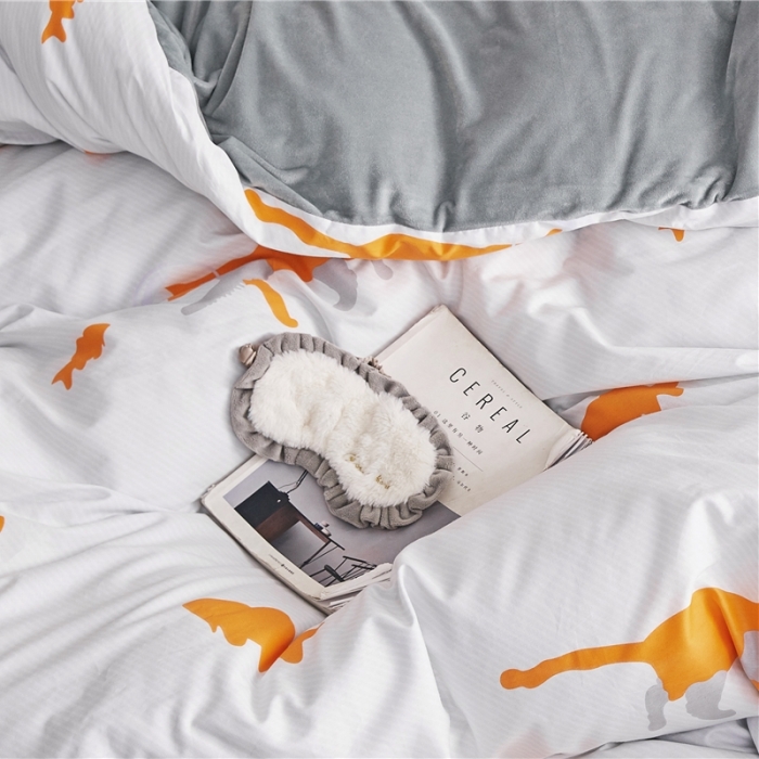 91家纺网 家纺一手货源 找家纺 棉眠  2018新款棉眠棉加绒四件套 潜水的猫