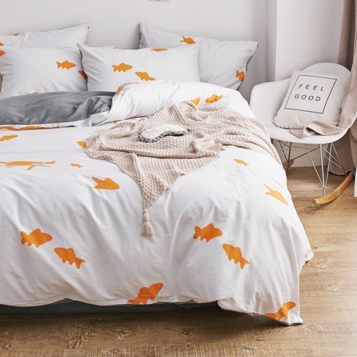 91家纺网 家纺一手货源 找家纺 棉眠  2018新款棉眠棉加绒四件套 潜水的猫