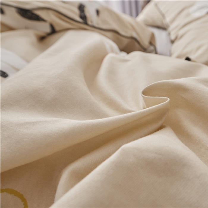 91家纺网 家纺一手货源 找家纺 棉眠 2019春夏新款全棉镶边蝴蝶结四件套 床单款 肥猫猫