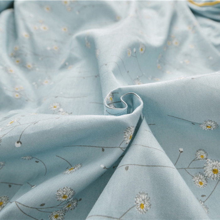 91家纺网 家纺一手货源 找家纺 棉眠 2019春夏新款全棉镶边蝴蝶结四件套 床单款 山菊