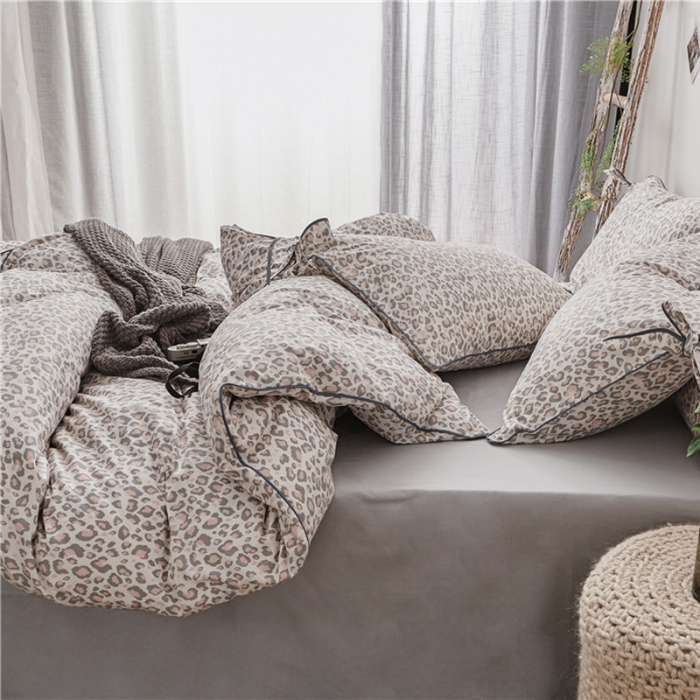 91家纺网 家纺一手货源 找家纺 棉眠 2019春夏新款全棉镶边蝴蝶结四件套 床单款 小野