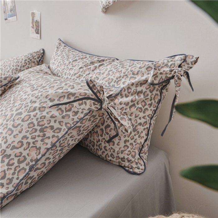 91家纺网 家纺一手货源 找家纺 棉眠 2019春夏新款全棉镶边蝴蝶结四件套 床单款 小野