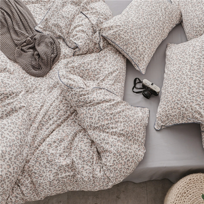 91家纺网 家纺一手货源 找家纺 棉眠 2019春夏新款全棉镶边蝴蝶结四件套 床单款 小野