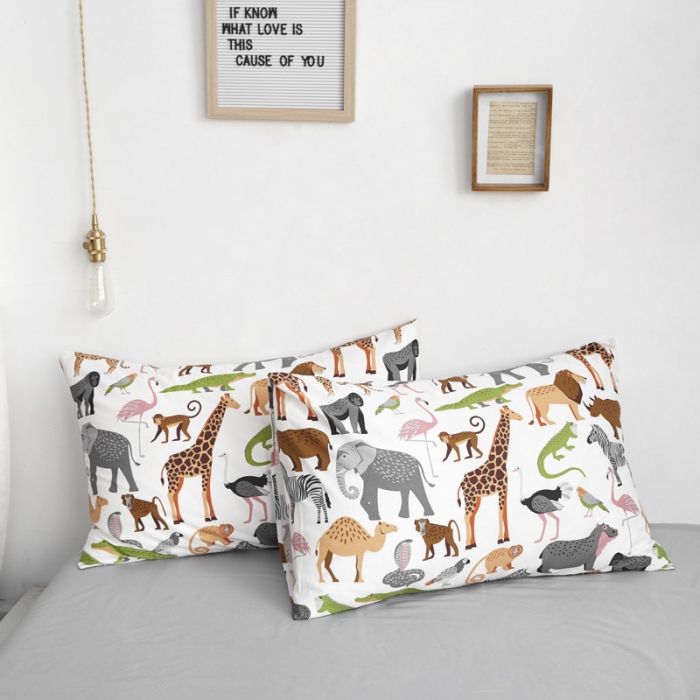 91家纺网 家纺一手货源 找家纺 棉眠 2019新款13070简约全棉四件套 马达加斯加