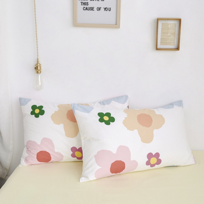 91家纺网 家纺一手货源 找家纺 棉眠 2019新款13070简约全棉四件套 少女花季