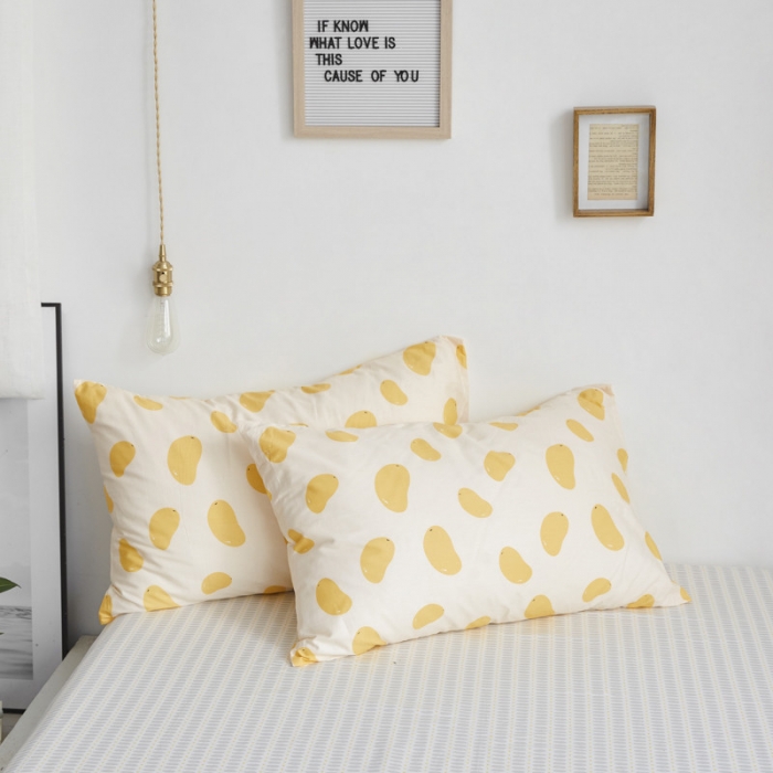 91家纺网 家纺一手货源 找家纺 棉眠 2019新款13070简约全棉四件套 小芒果