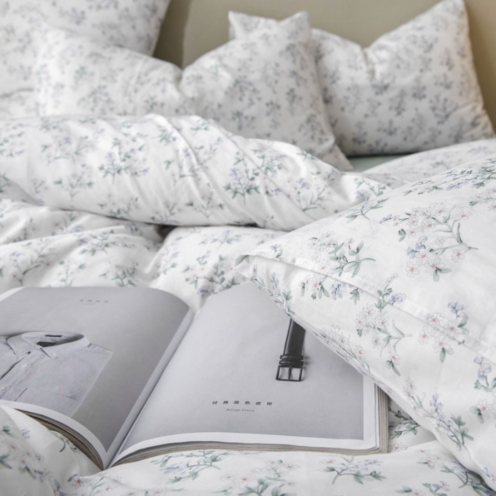 91家纺网 家纺一手货源 找家纺 棉眠 2019新款13372简约全棉四件套 初晴